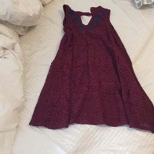 Maroon high neck dress